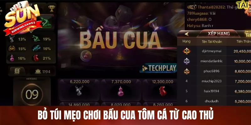 Bỏ túi mẹo chơi bầu cua tôm cá từ cao thủ