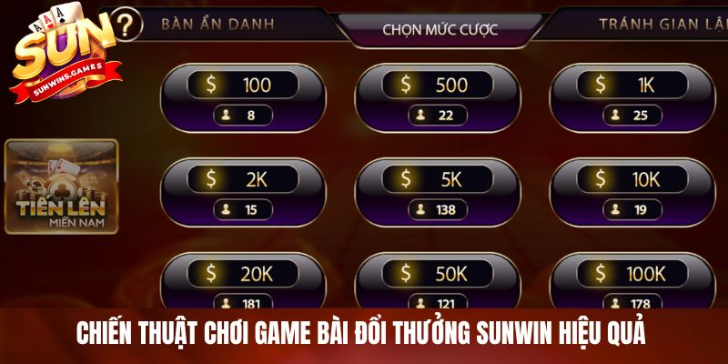 Chiến thuật chơi game bài đổi thưởng SUNWIN hiệu quả 