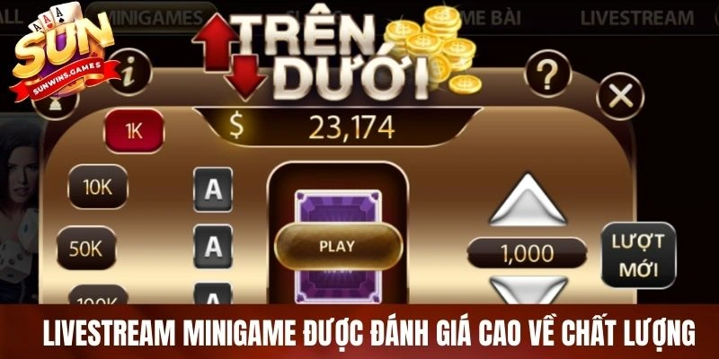 Livestrean minigame SUNWIN được đánh giá cao về chất lượng