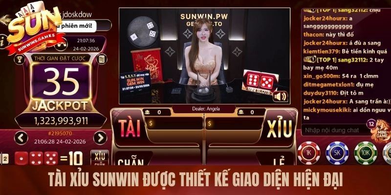 Tài xỉu SUNWIN được thiết kế giao diện hiện đại